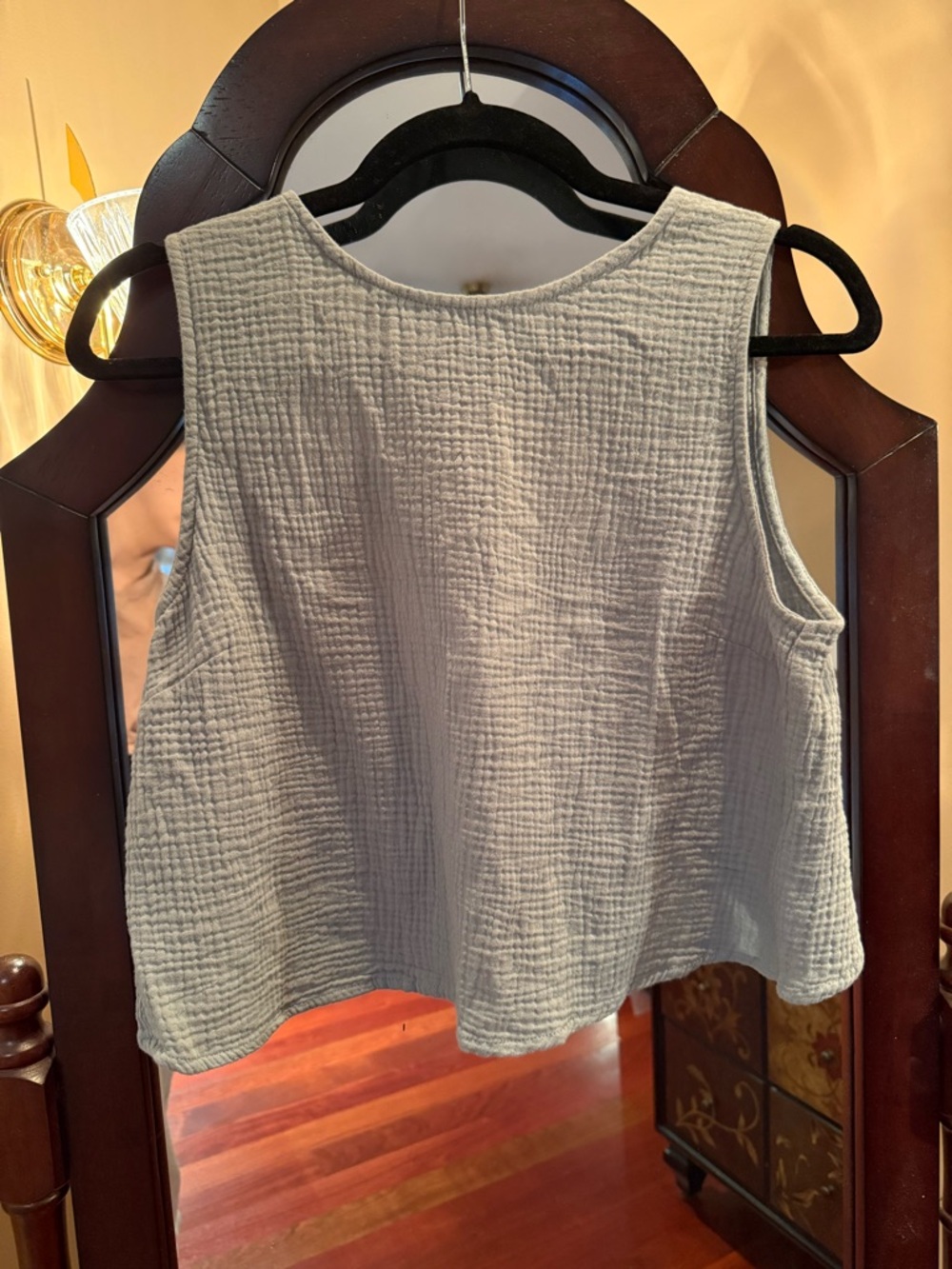 Lulu's Light Gray Textured Cotton Gauze Crop Top